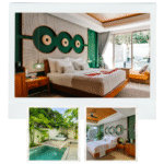 Bali balayi villasi havuz basi manzara